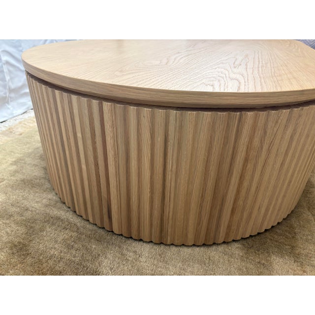 Rh Byron Coffee Table — 64” Light Oak | Reeded American White Oak | Artisan Crafted For Sale - Image 17 of 18