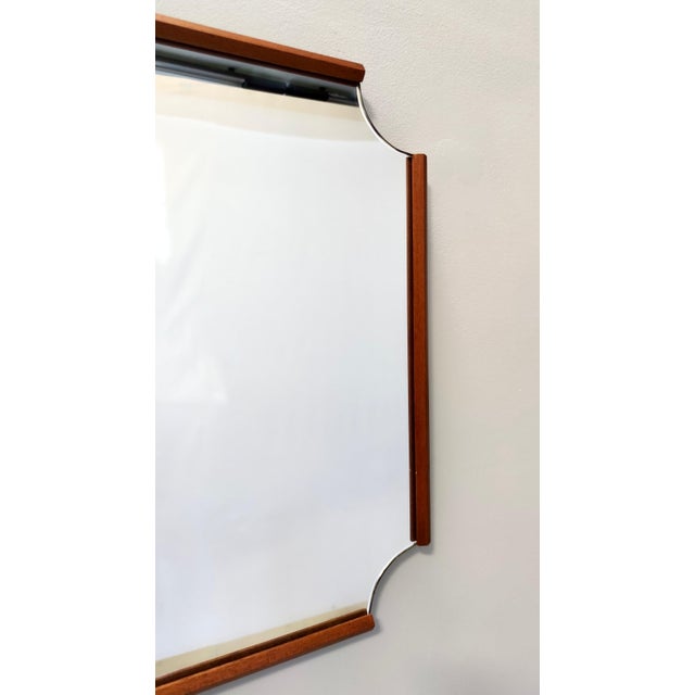 Vintage Entryway Set of Wall Mirror, Walnut Console and Bench, Italy, 1959, Set of 3 For Sale - Image 17 of 18