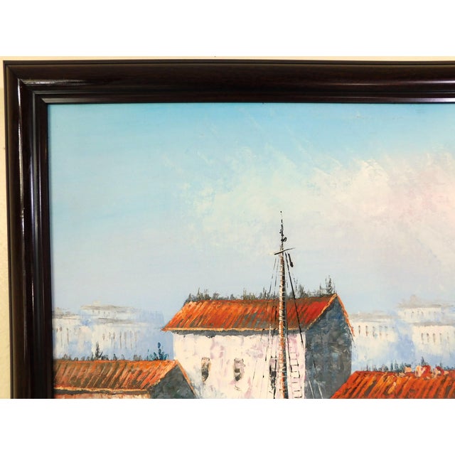 Mid Century Original "Kent" Nautical Boat Seascape Oil on Canvas Framed Painting For Sale In West Palm - Image 6 of 11