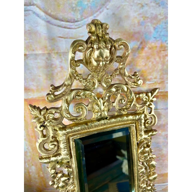 Napoleon III Double Wall Sconces with Beveled Mirrors in Gilt Bronze, Set of 2 For Sale - Image 10 of 15