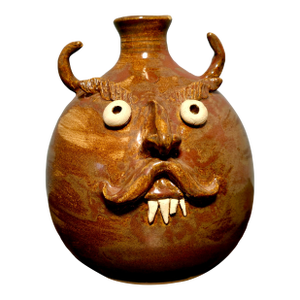 Vintage m.j. Wenn Face Jug, Expressive Stoneware