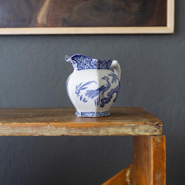Wood & Son 1920s English Wood and Sons Early Yuan Pattern Transferware Ceramic Creamer For Sale - Image 4 of 10