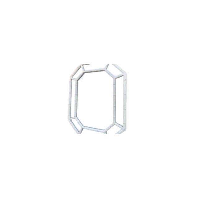 Boho Chic Mid Century White Faux Bamboo Octagonal Mirror Palm Beach Style For Sale - Image 3 of 6