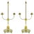 Italian Empire Style Brushed Steel & Brass Candelabra - a Pair For Sale