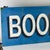 Superb Large Double Sided Vintage Wooden Sign Advertising "Books" in Sapphire Blue For Sale - Image 4 of 10