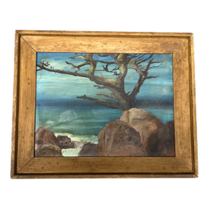 1950’s Original Modernist Rocky Beach Seascape Painting
