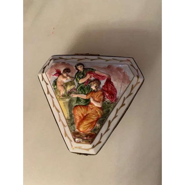 Mid 19th Century Antique French Haviland Porcelain Jewelry Box For Sale - Image 9 of 11
