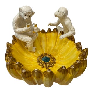Chelsea House Large Italian Porcelain Monkey Bowl For Sale