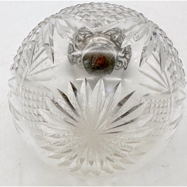 Traditional English Sterling Cut Glass & Sterling Perfume, Birmingham 1905, William Dudley’ For Sale - Image 3 of 11