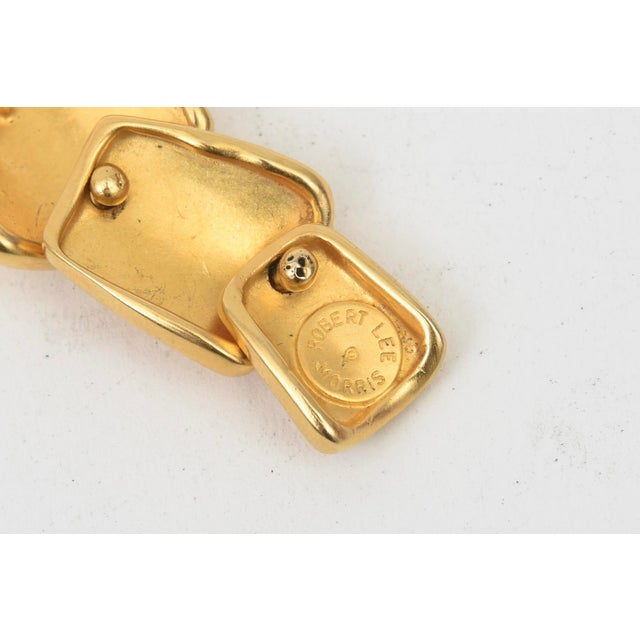 Vintage Robert Lee Morris Gold Plated Sculptural Dangle Earrings, 1980's For Sale - Image 10 of 10