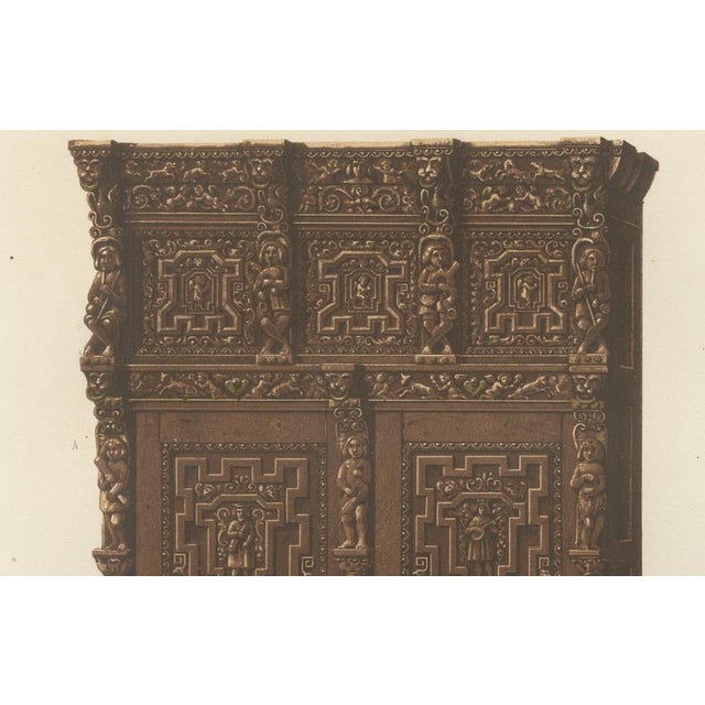 Dutch Carved Cabinet and Credence Doors, 1851, Paper For Sale - Image 4 of 9