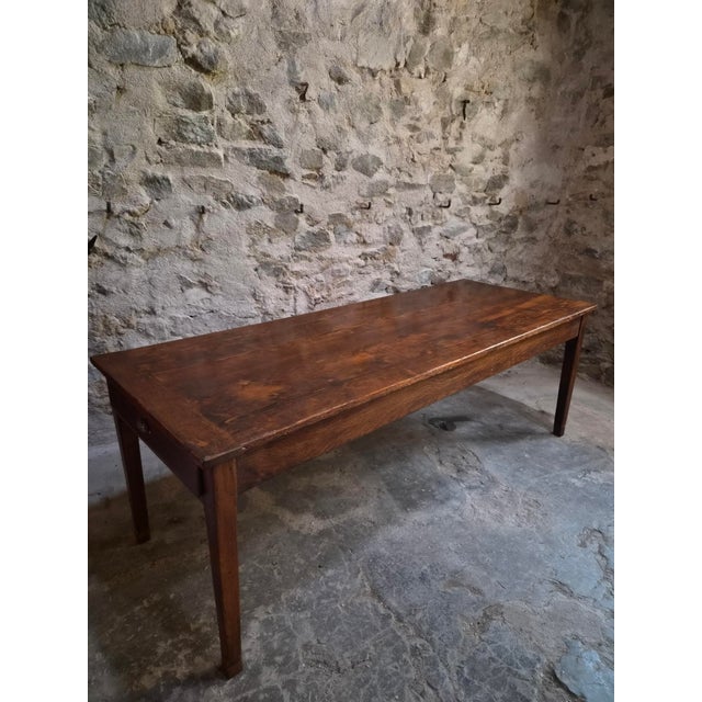 Antique French Farmhouse Dining Table with Two Drawers in Oak & Pine, 1880s For Sale - Image 16 of 18