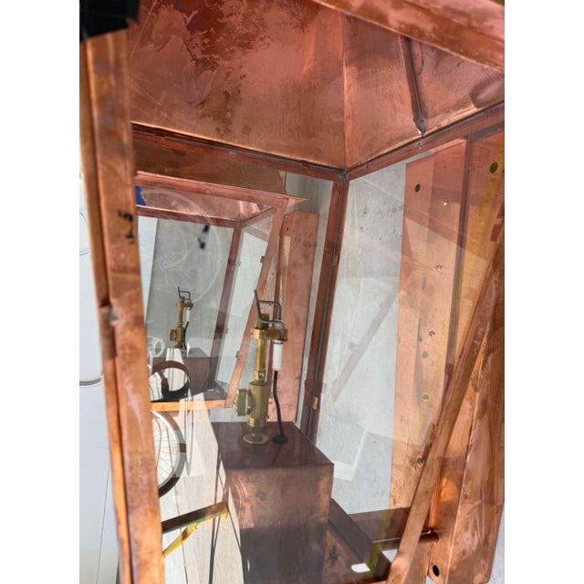 2020s Charleston Lighting Custom Copper Gas Lanterns With Electronic Ignition, a Matching Pair For Sale - Image 5 of 9