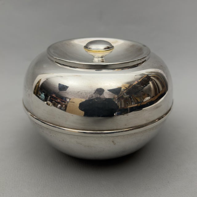 Vintage Spherical Silverplated Ice Bucket For Sale - Image 11 of 11