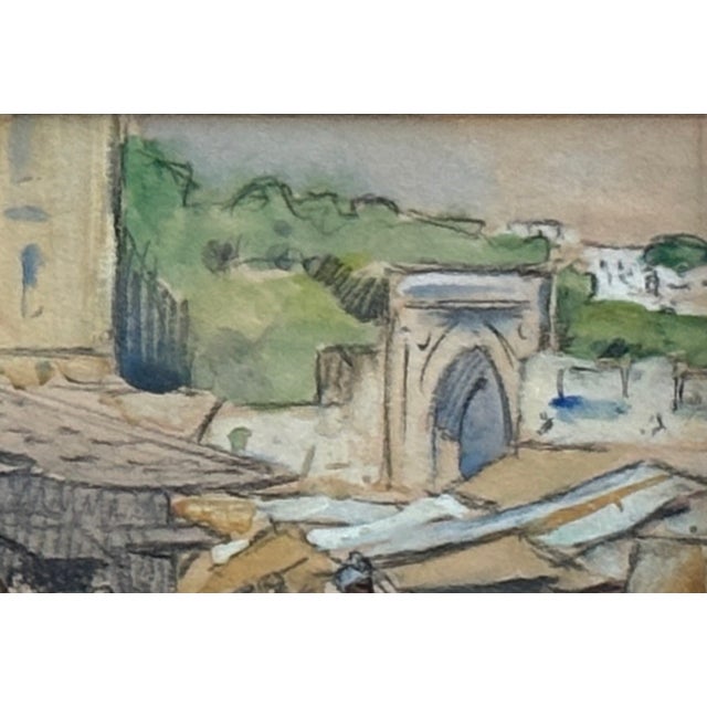 Tan Original Late 19th Century Art Hl Hildabrant Tangiers Drawing Framed For Sale - Image 8 of 17
