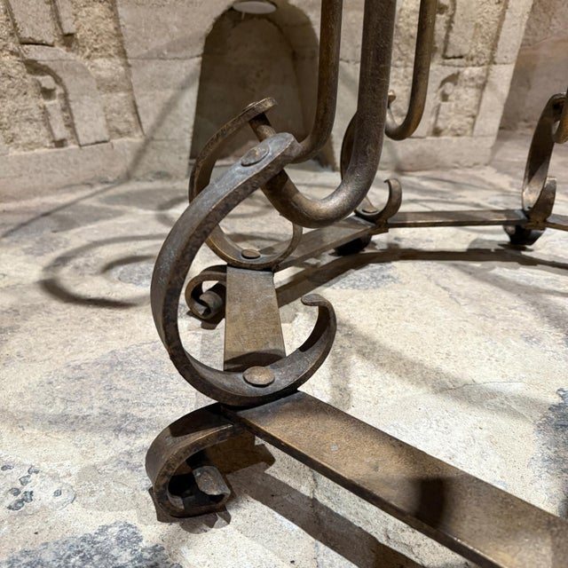 1960s Sculptural Forged Iron Gilt Patio Table For Sale - Image 4 of 11