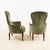 Set of Antique Walnut Armchairs with Green Velvet Seat For Sale - Image 5 of 9