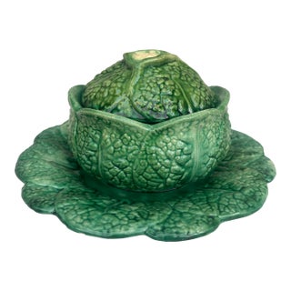 19th Century French Majolica Cabbage Tureen Saint Honore For Sale