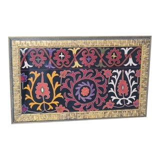 20th Century Uzbekistan Suzani Prayer Rug Framed For Sale