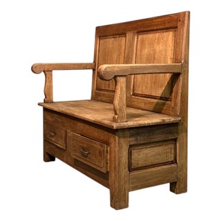 Bench in Chestnut, 1900s For Sale