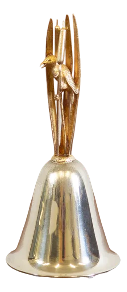 English Sterling Silver and Silver Gilt Table Bell by Christopher Lawrence, 1982