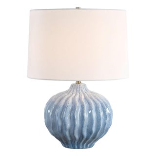 Blue Urchin Ceramic Table Lamp For Sale