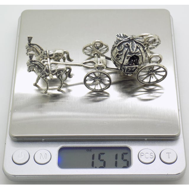 Vintage Italian Handmade Genuine Silver Cinderella Princess Carriage Solid Figurine, Made in Tuscany (Arezzo, Italy) For Sale - Image 10 of 11