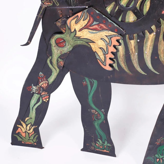 Large Metal Elephant Wall Sculpture For Sale In West Palm - Image 6 of 10