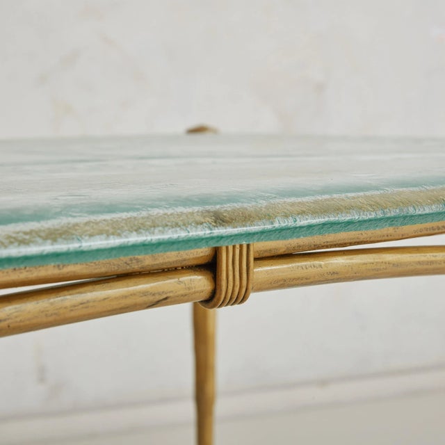 Brutalist Bronze + Glass Top Rectangular Coffee Table by Lothar Klute, Germany 1970s For Sale - Image 3 of 11