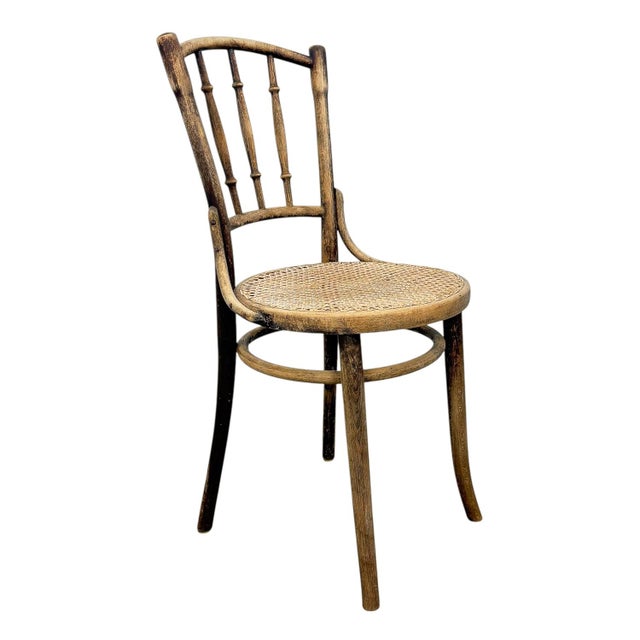 Brown Antique Bentwood Chair Cane Seat by Michael Thonet for Thonet, 1890s For Sale - Image 8 of 8