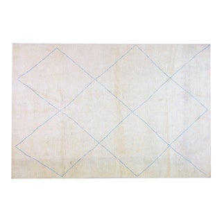 1960s Moroccan Hand Knotted Wool Rug, 6'8"x10' For Sale