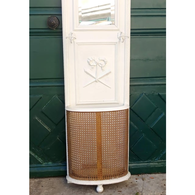 Louis XVi Wooden and Cane Coat Rack, 1920s For Sale - Image 3 of 9