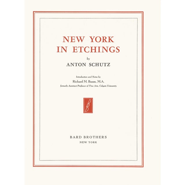 "Brooklyn Bridge" 1939 New York Etching by Anton Schutz For Sale In New York - Image 6 of 7