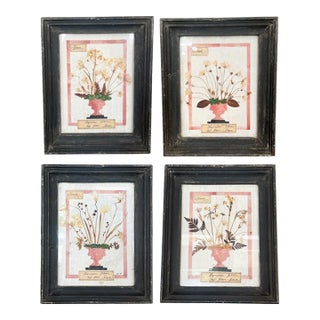 Late 19th Century Set of 4 Fleurs Compostition Botanique Artwork For Sale