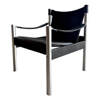 Vintage 1970s Swedish Modern Safari Lounge Chair Attributed to Börje Johanson For Sale
