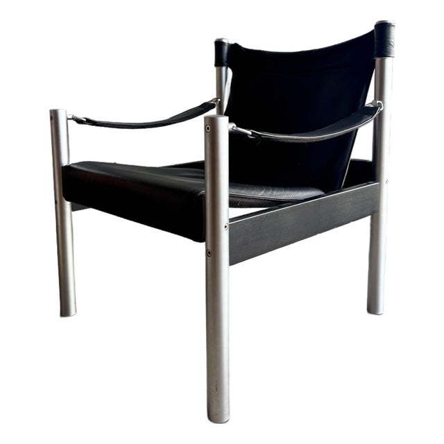 Vintage 1970s Swedish Modern Safari Lounge Chair Attributed to Börje Johanson For Sale