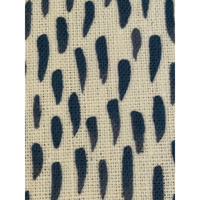 2020s Kate Loudoun Shand the Dabs in Eve Blue 3 Yards Linen Fabric For Sale - Image 5 of 8