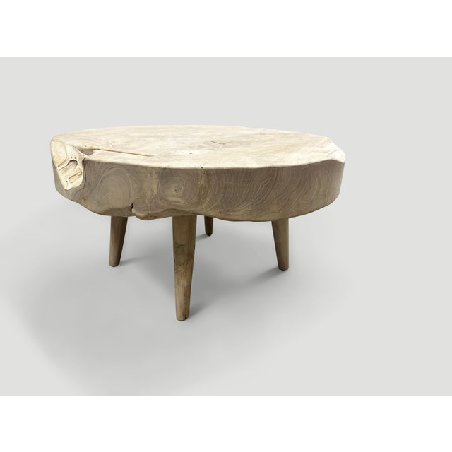 Andrianna Shamaris Mid Century Style Organic Teak Wood Coffee Table For Sale - Image 4 of 5