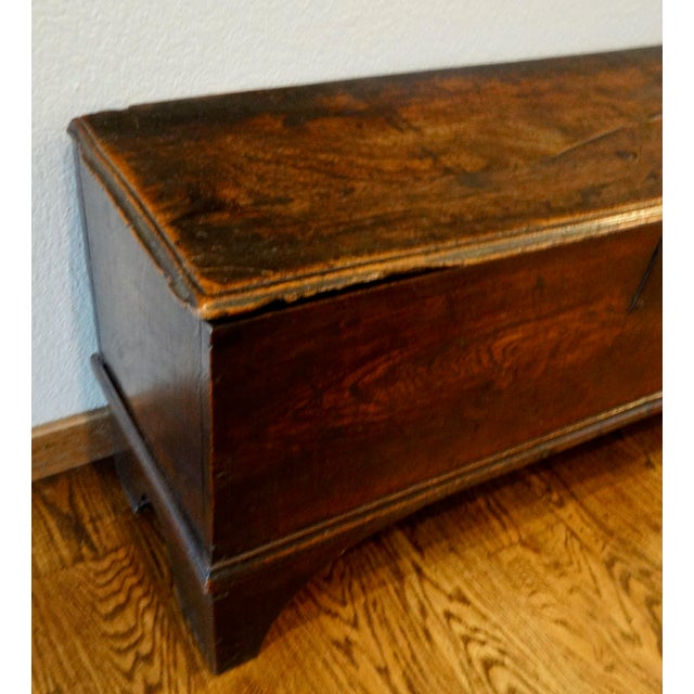 18th-Century English George III Six Board Elm Coffer Chest For Sale - Image 11 of 13