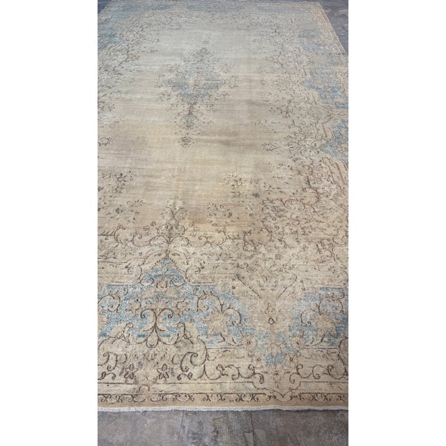 Textile Mid-20th Century Antique Kerman Wool Rug For Sale - Image 7 of 16