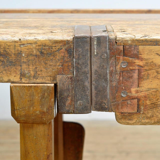 Antique Oak Workbench, 1920s For Sale - Image 11 of 13
