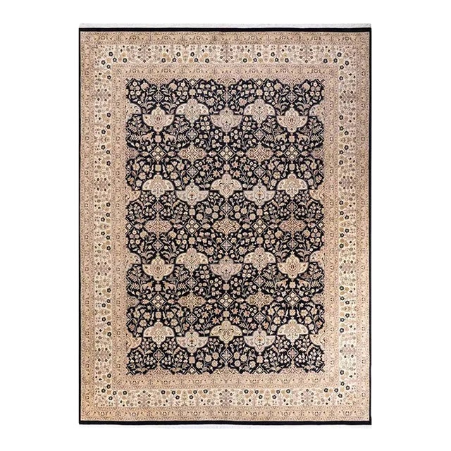 Mogul, One-of-a-Kind Hand-Knotted Area Rug in Black, 9' 1" x 12' 4" For Sale