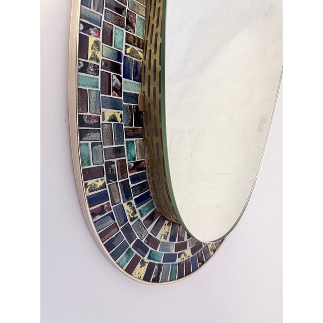Large Illuminated Mosaic Mirror, 1950s For Sale - Image 15 of 18