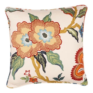 Schumacher X Celerie Kemble Hothouse Flowers 18" Pillow in Spark For Sale