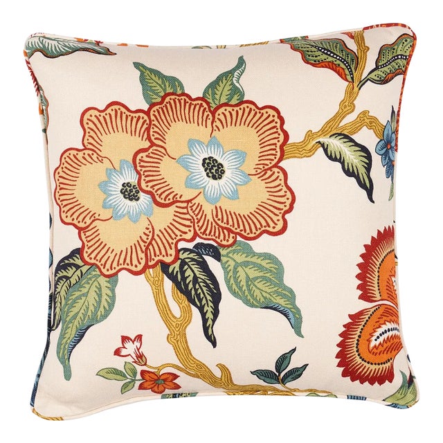 Schumacher X Celerie Kemble Hothouse Flowers 18" Pillow in Spark For Sale