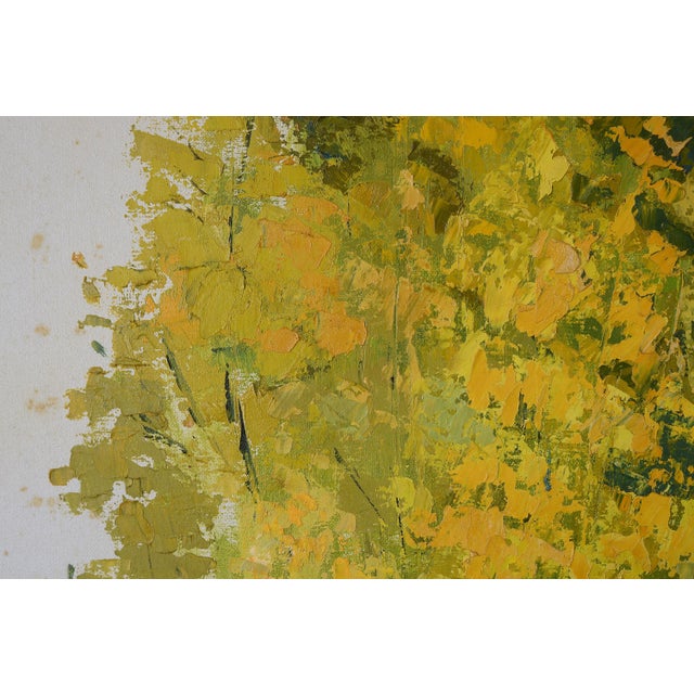 Wood Vintage 1960s Helena Willi Impressionist Trees Forest Painting For Sale - Image 7 of 13