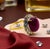 Ruby Red Bochic “Capri” Vintage Natural Ruby & Natural Topaz Retro Ring Set In 18K Gold For Sale - Image 8 of 10