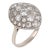 1930s Art Deco 3.50 Carat Diamond 18k White Gold Navette Ring, Size 9.25 For Sale