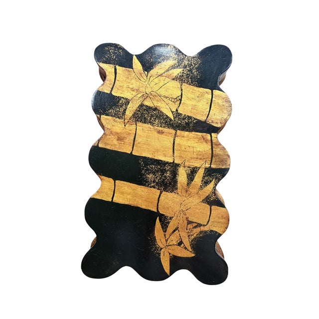 Vintage Gold and Black Chinoiserie Box With Bamboo Motif For Sale - Image 9 of 18