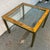 Mid 20th Century Brass & Burl Accented Glass Side Table For Sale - Image 9 of 13
